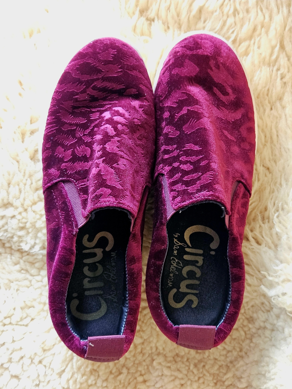 Circus By Sam Edelman Women's  Chunky Velvet Slip-On Sneakers Animal Print 7.5